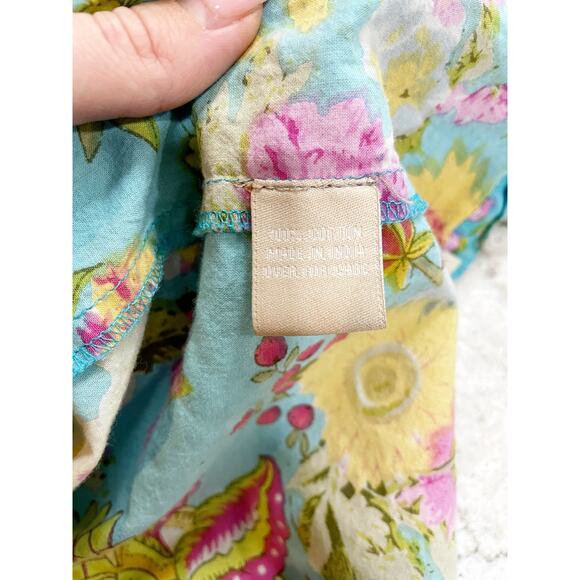 Anthropologie Plum Pretty Sugar Blue Floral Robe XS - Picture 10 of 10